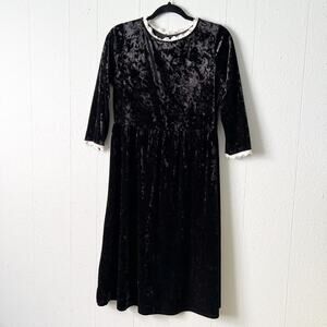 Roolee Babydoll Dress Juniors M Velvet Y2K Vamp Fairygoth Witchy Wednesday Event